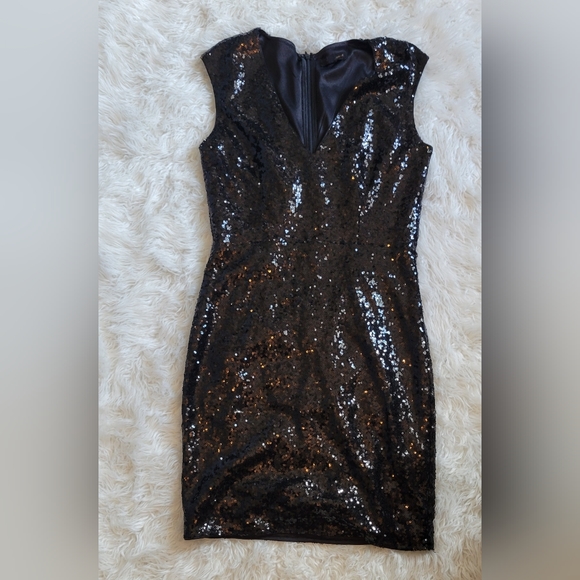 Miss Avenue Black Sequin Cocktail Dress - Picture 2 of 7